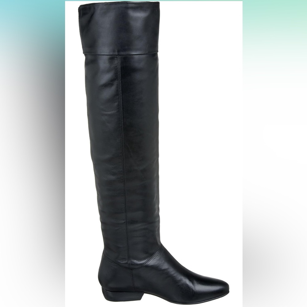 Pour La Victoire Black Leather Knee High Boot